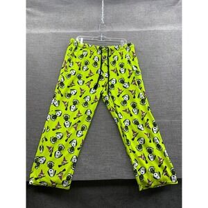 Peanuts Pajama Pants Mens XL Green Snoopy Halloween Sleepwear Drawstring Waist